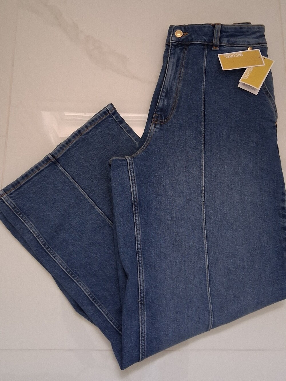 MICHAEL Michael Kors Dark Blue Super High-Rise Easy Through Hip Women's Jeans